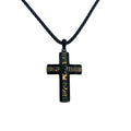 Black Carbon and Copper Cross Pendant