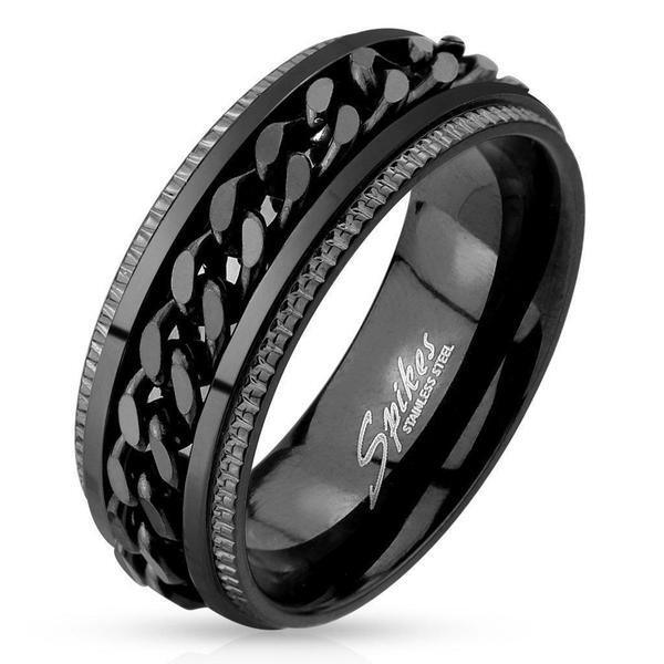 Black Chain Ring-My Body Piercing Jewellery