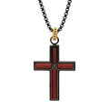 Black IP Sandalwood Cross Pendant