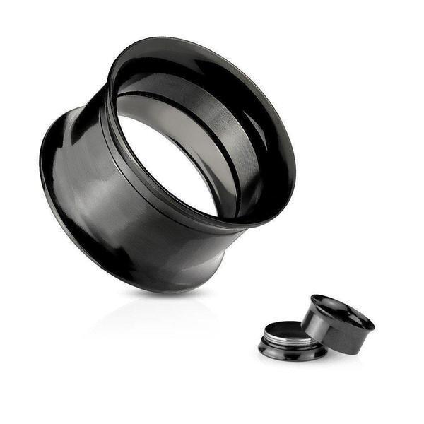 Black IP Screw Fit Tunnel 8G-1"-My Body Piercing Jewellery