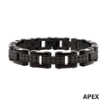 Black Steel Pyramid Stud Link Bracelet