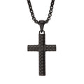 Black Steel Scale Cross Pendant