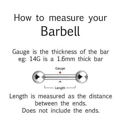 Black Web Nipple Bar 14G (Single)-My Body Piercing Jewellery