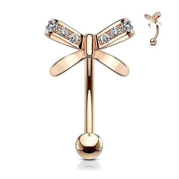 Bow Curve Bar 16G-My Body Piercing Jewellery
