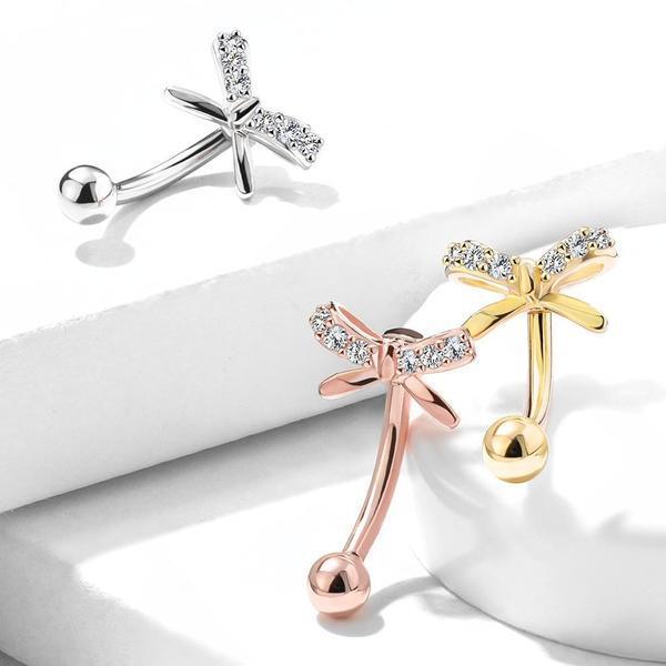 Bow Curve Bar 16G-My Body Piercing Jewellery