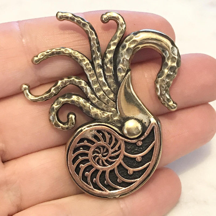 Brass Nautilus Ear Weights PAIR-My Body Piercing Jewellery