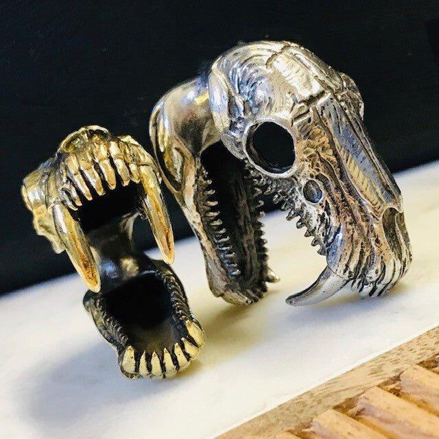 Brass Sabre Tooth Tiger Ear Weights PAIR-My Body Piercing Jewellery