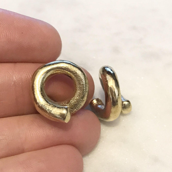 Brass Textured Twist Ear Weights PAIR-My Body Piercing Jewellery