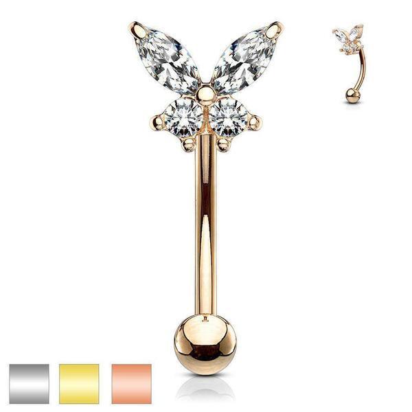Butterfly Gem Curve 16G-My Body Piercing Jewellery