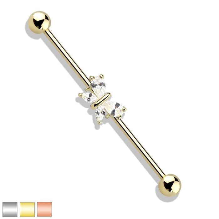 Butterfly Industrial 14G 38mm-My Body Piercing Jewellery