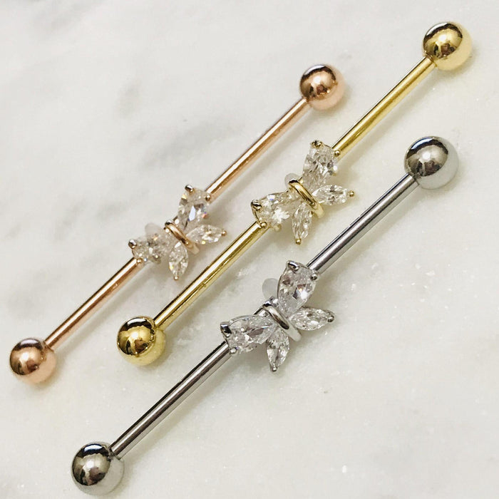 Butterfly Industrial 14G 38mm-My Body Piercing Jewellery