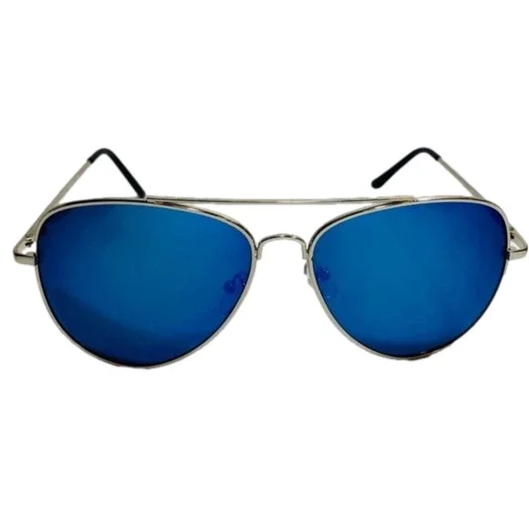 (C) 6004 | Blue Mirror Aviator Sunglasses