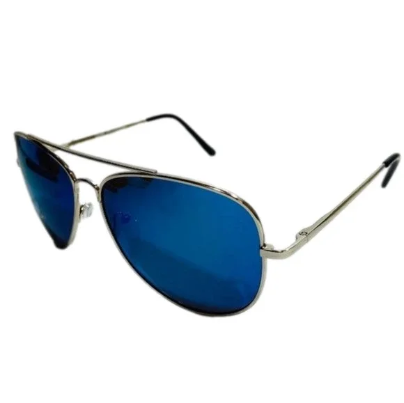 (C) 6004 | Blue Mirror Aviator Sunglasses