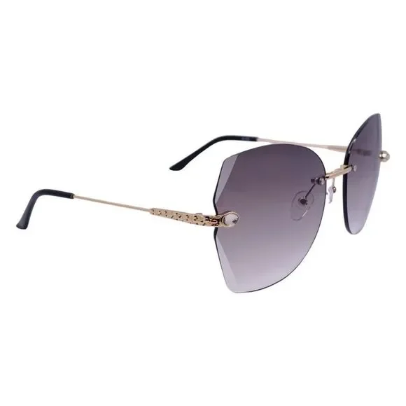 Black Rimless Ladies Butterfly Sunglasses