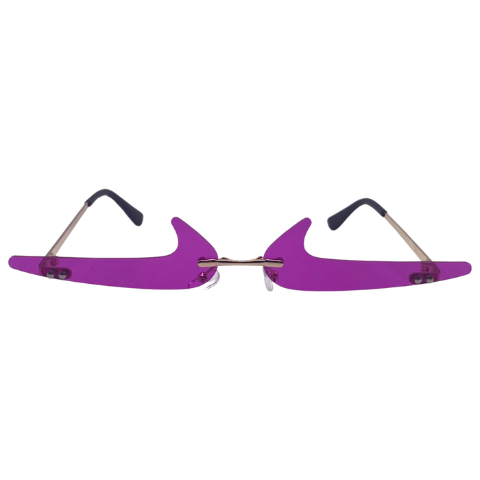 Hot Pink Rimless Checkmark Novelty Sunglasses