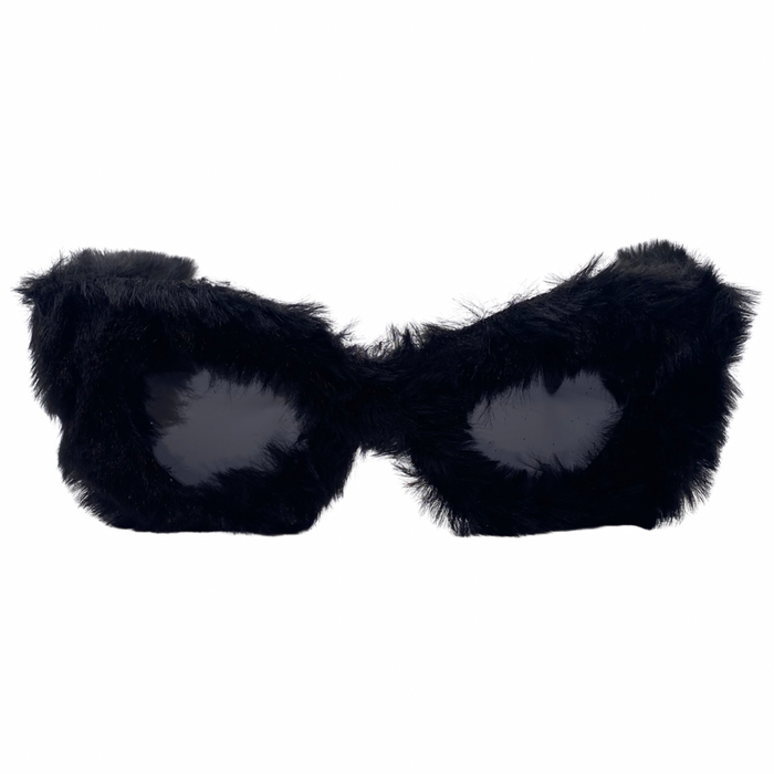 Black Fuzzy Novelty Sunglasses