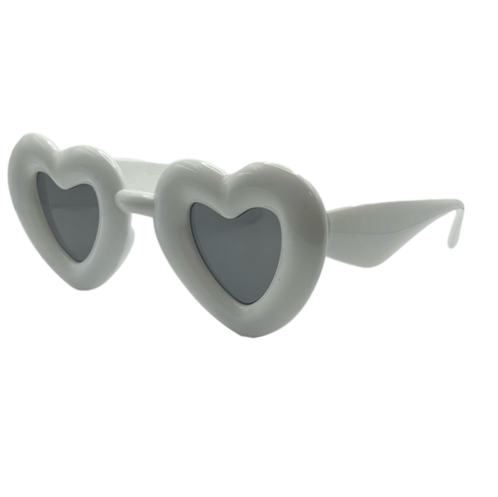 White Novelty Heart Sunglasses