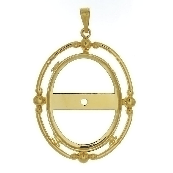 Cabochon Setting Pendant Holds 30x40 mm Oval Cabochon