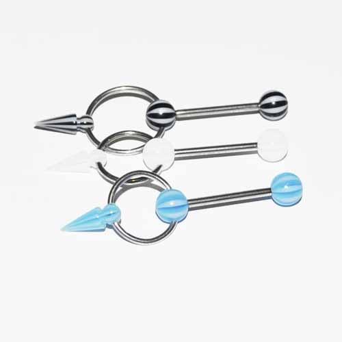 Candy Stripe and Slave Ring Barbell 14G-My Body Piercing Jewellery