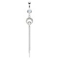 Chain Dangle Gem Belly Bar 14G-My Body Piercing Jewellery