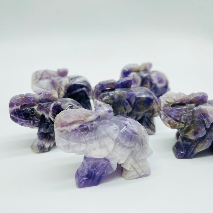 Chevron Amethyst Elephant Crystals Carving Wholesale -Wholesale Crystals