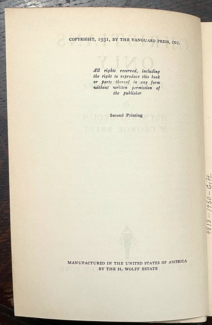 CHRISTIANS ONLY - 1931 - RACISM ANTISEMITISM HATRED DISCRIMINATION AGAINST JEWS