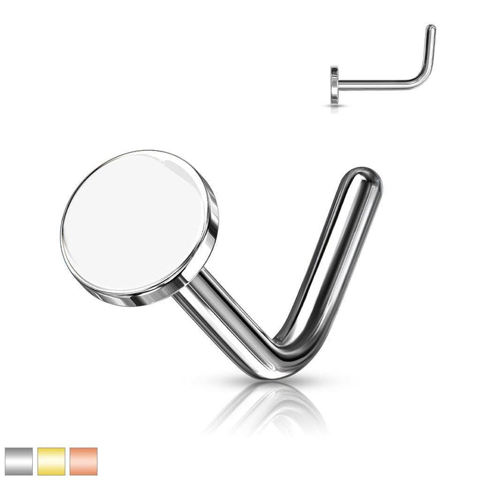 Circle Top Nose L Bend 20G-My Body Piercing Jewellery