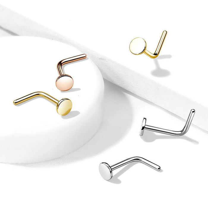 Circle Top Nose L Bend 20G-My Body Piercing Jewellery