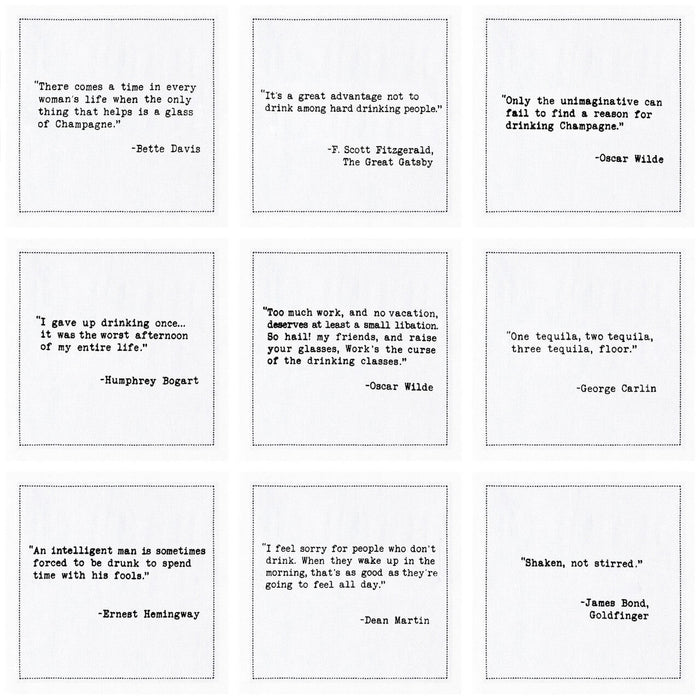 Cocktail Napkins with Drinking Quotes - Mildred Hoit