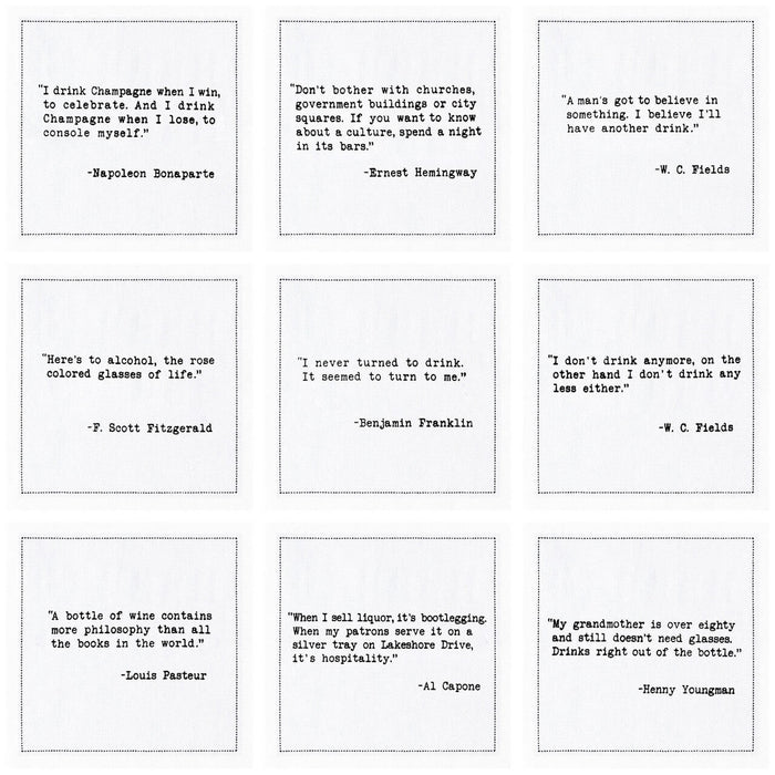 Cocktail Napkins with Drinking Quotes - Mildred Hoit