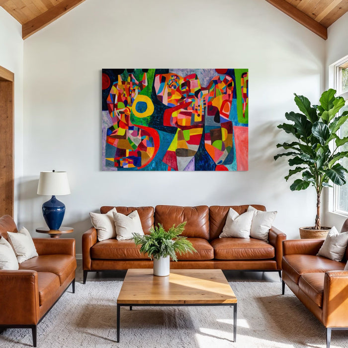 The artwork, Color my beauty, by Jennifer Levine, displayed in a room.