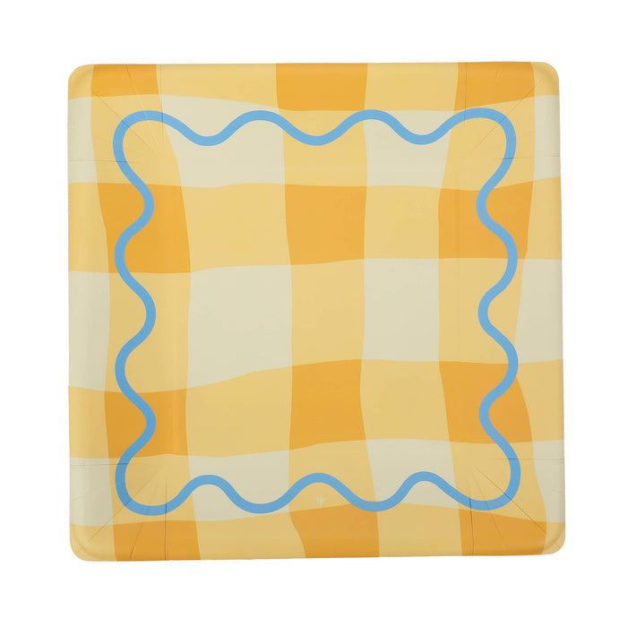 Colorwave Gingham Dinner Plates 10" - bubblegum market