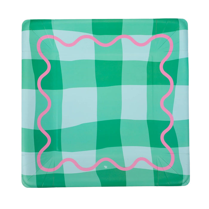 Colorwave Gingham Dinner Plates 10" - bubblegum market