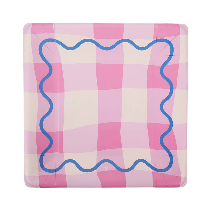 Colorwave Gingham Dinner Plates 10" - bubblegum market