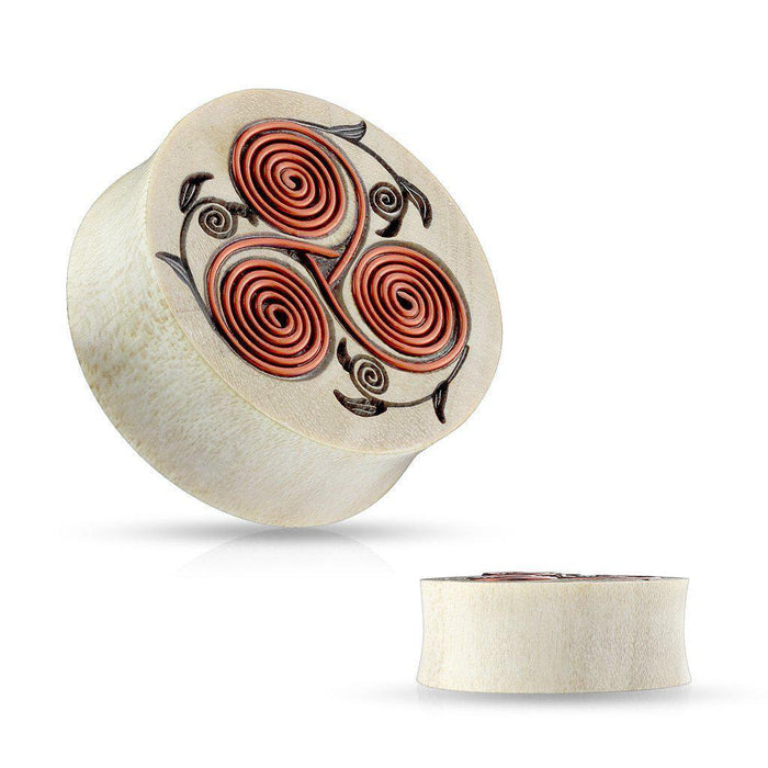 Copper Coil Crocodile Wood Tunnel 10-25mm-My Body Piercing Jewellery