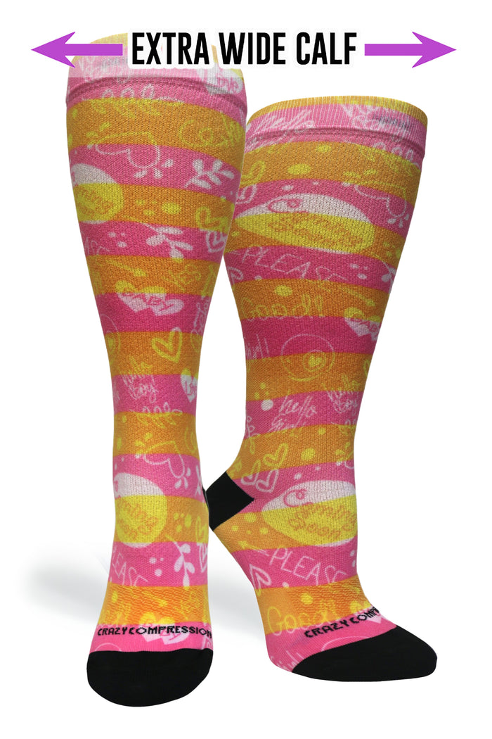 Crazy Compression Socks - Hello Baby (Standard & Extra Wide)