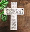 Cross rattan beloved unfinished Wood DIY Kit