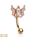 Crystal Butterfly Curve 16G-My Body Piercing Jewellery