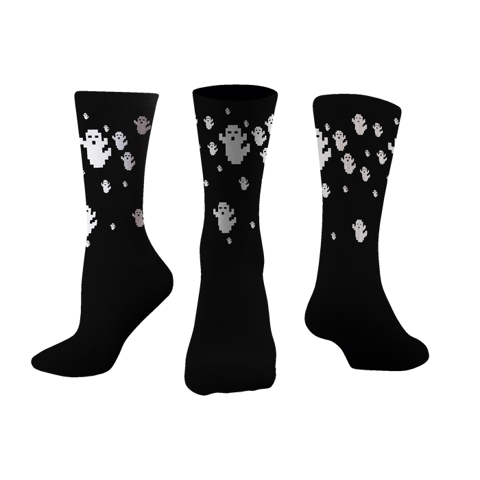 Custom "Ghost" Halloween Crew Socks | Size X-Small