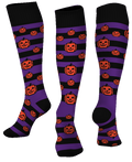 Custom "Jack-o-Lantern" Halloween Knee-High Socks | Size X-Small