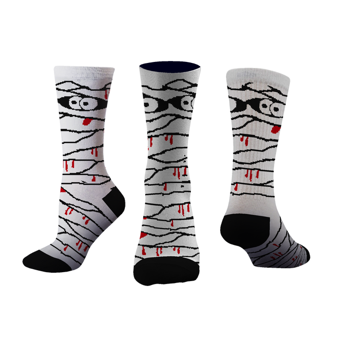 Custom "MUMMY" Halloween Crew Socks | Size X-Small