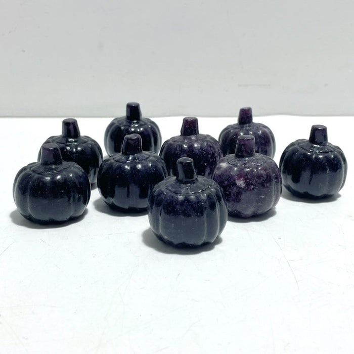 Deep Purple Lepidolite Pumpkin Carving Wholesale - Wholesale Crystals