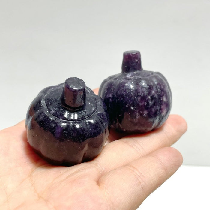 Deep Purple Lepidolite Pumpkin Carving Wholesale - Wholesale Crystals