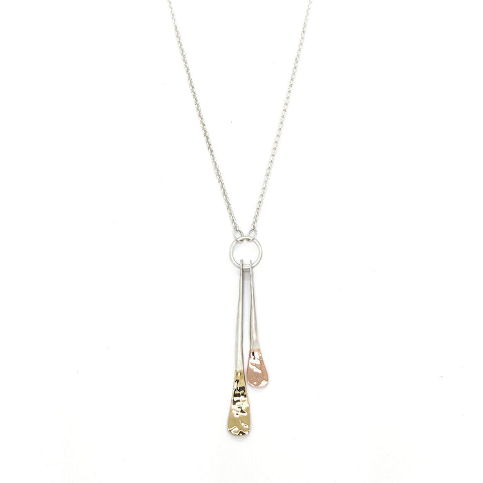 Double Satin Shiny Bars Necklace N1731 - DanaReedDesigns