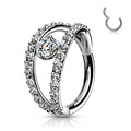 Double Hoop Paved Hinged Ring 16G 8mm-My Body Piercing Jewellery