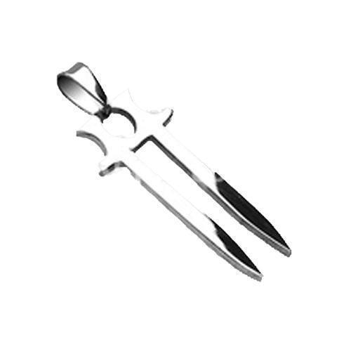 Double Sword Stainless Steel Pendant-My Body Piercing Jewellery
