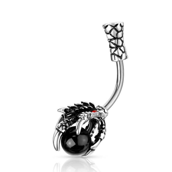 Dragon Claw with Orb Belly Bar 14G-My Body Piercing Jewellery