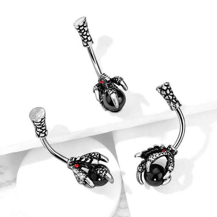 Dragon Claw with Orb Belly Bar 14G-My Body Piercing Jewellery