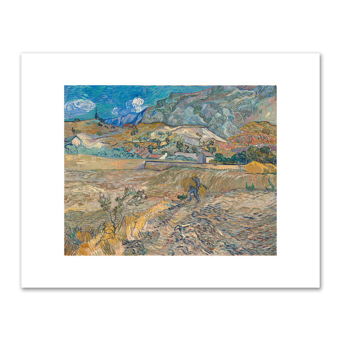 Vincent van Gogh, Enclosed Wheat Field with Peasant, early October 1889, Indianapolis Museum of Art. Fine Art Prints in various sizes by Museums.Co