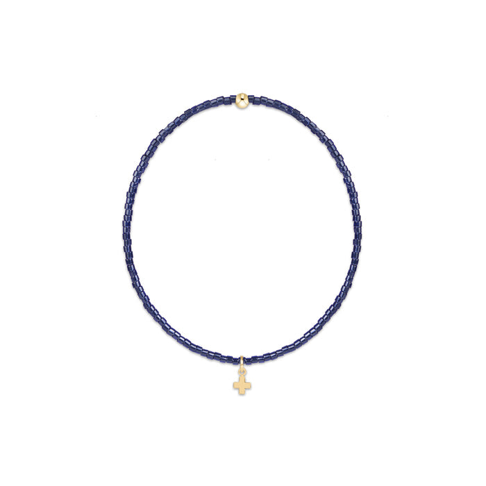 enewton Hope Classic Bracelet -Navy -Signature Cross Small Gold Charm